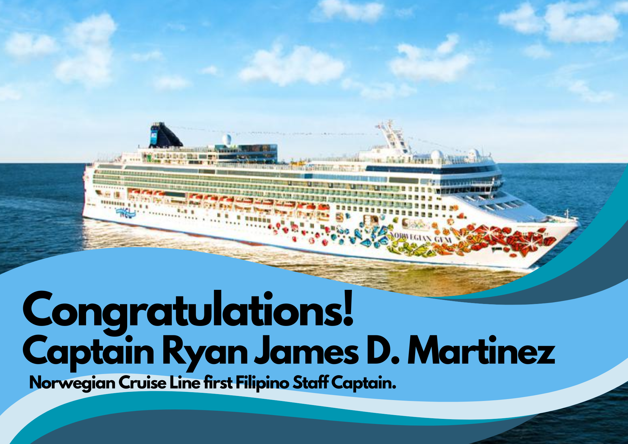 Norwegian Cruise Line has its first Filipino Staff Captain! C.F